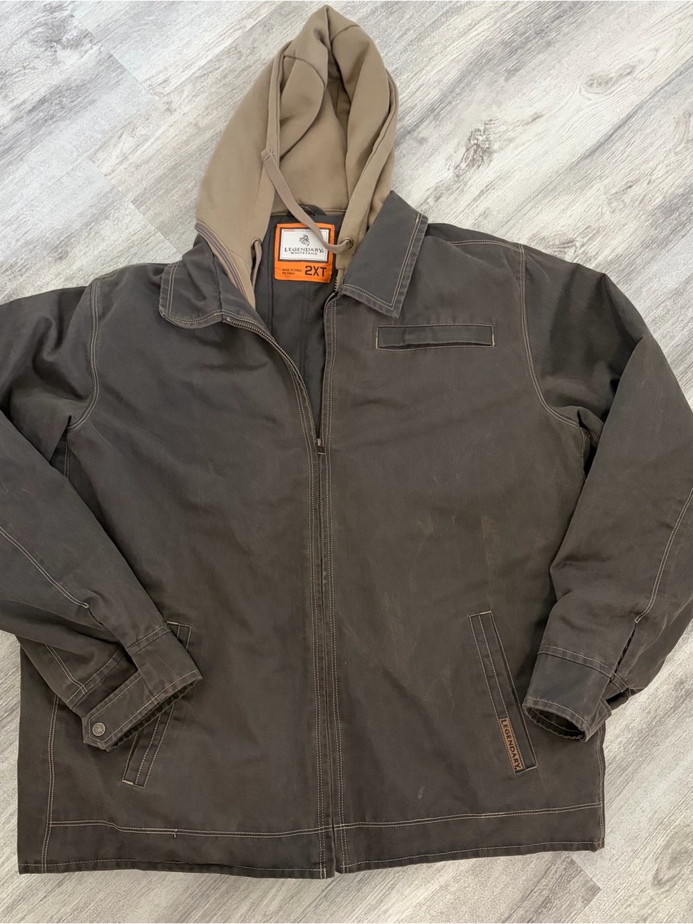 Legendary Whitetails Dakota Jacket Mens 2XL Brown Waxed Cotton Hunting Outdoors